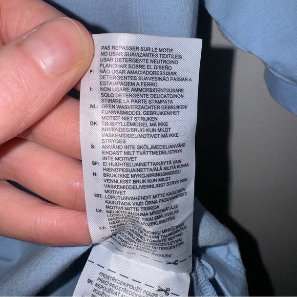 Adidas Must Haves Sky Blue Three Stripe T-shirt Women’s Size Extra Small - Picture 8 of 9